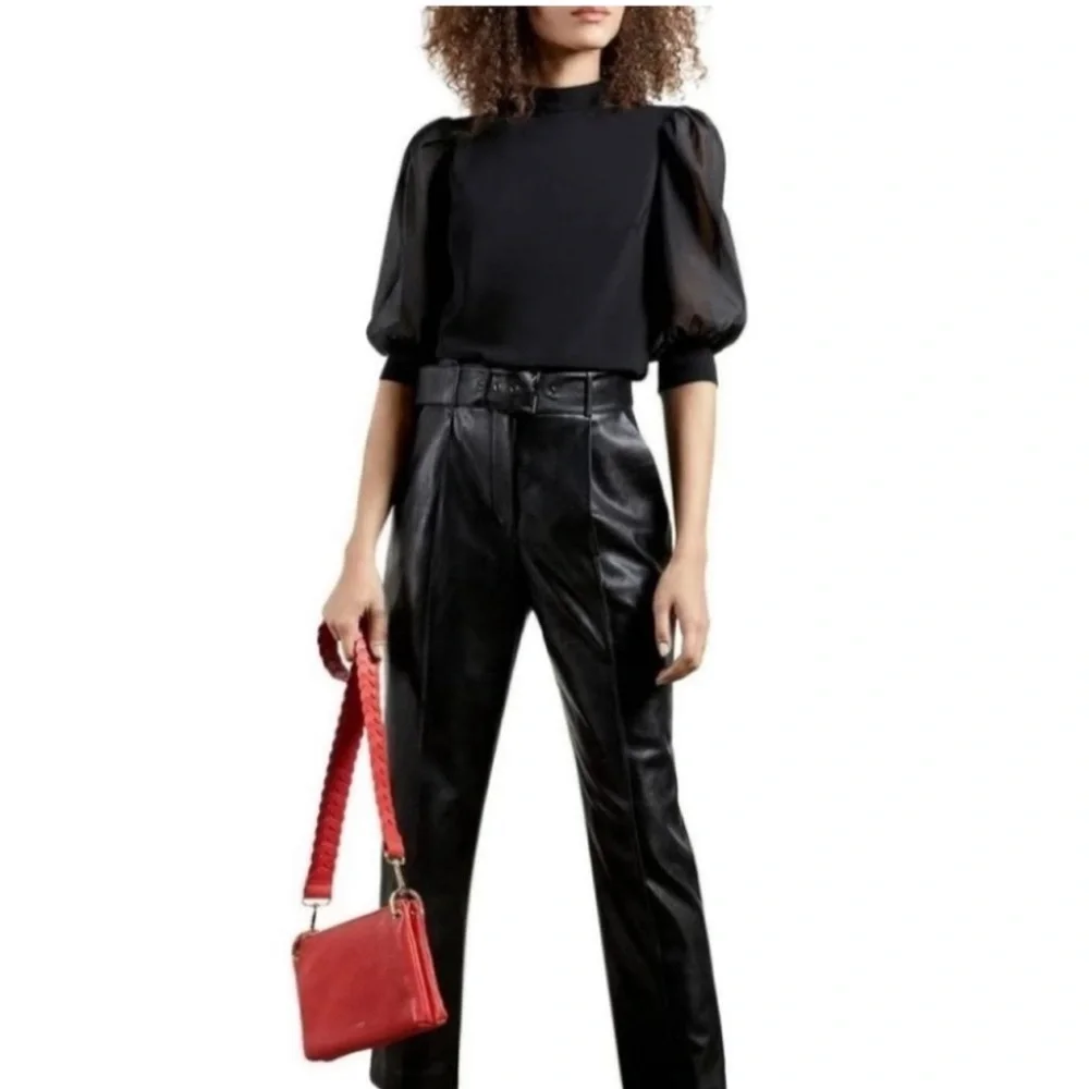 NWT TWD BAKER FAUX LEATHER PANTS - Picture 3 of 10